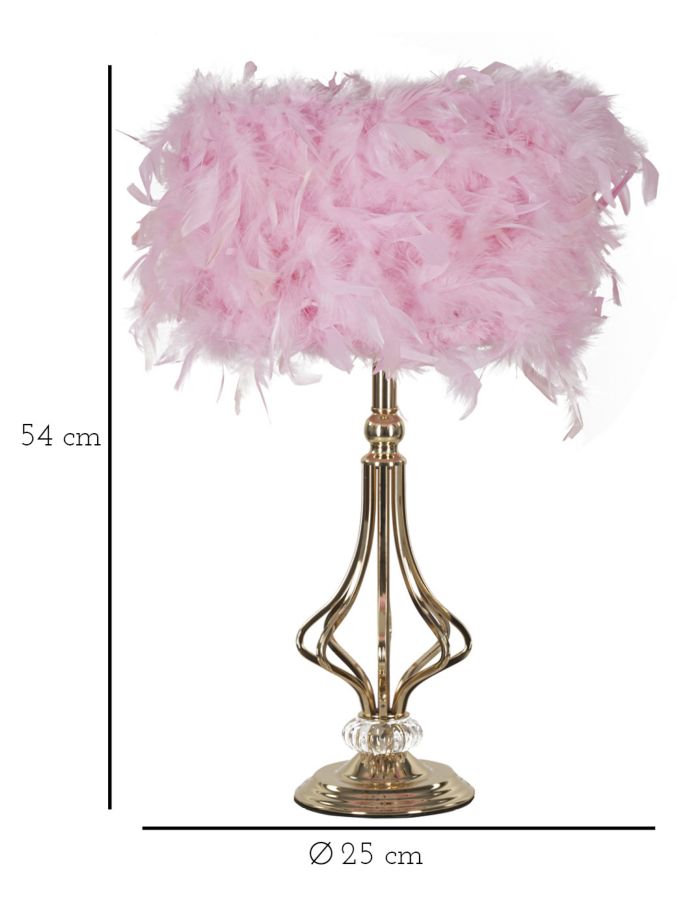 LAMPADA DA TAVOLO TARTY ROSA CM Ø 25X54 stile GLAM - immagine 7