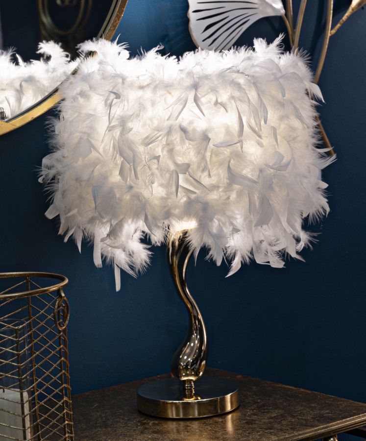 LAMPADA DA TAVOLO CART BIANCA CM Ø 25X47 stile GLAM - immagine 6