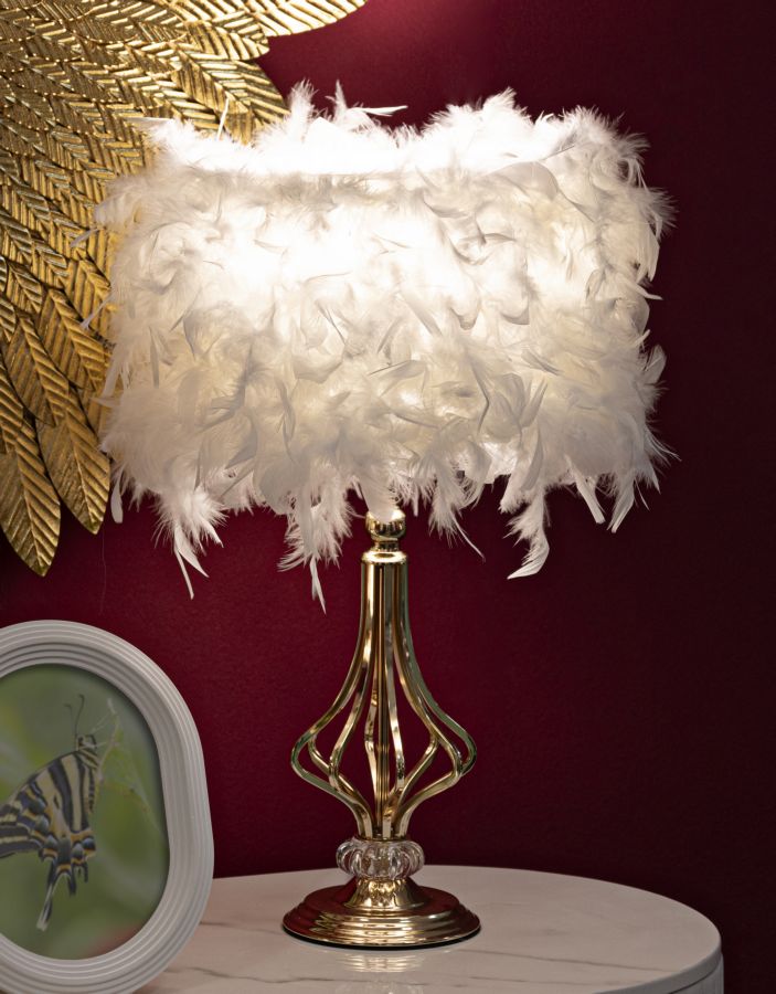 LAMPADA DA TAVOLO TARTY BIANCA CM Ø 25X54 stile GLAM - immagine 6