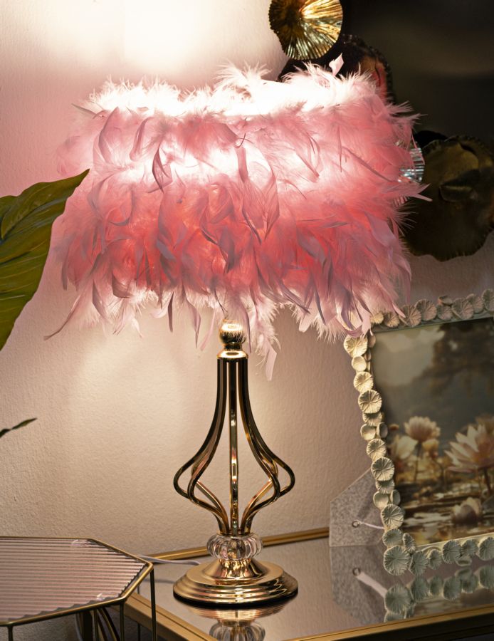 LAMPADA DA TAVOLO TARTY ROSA CM Ø 25X54 stile GLAM - immagine 6