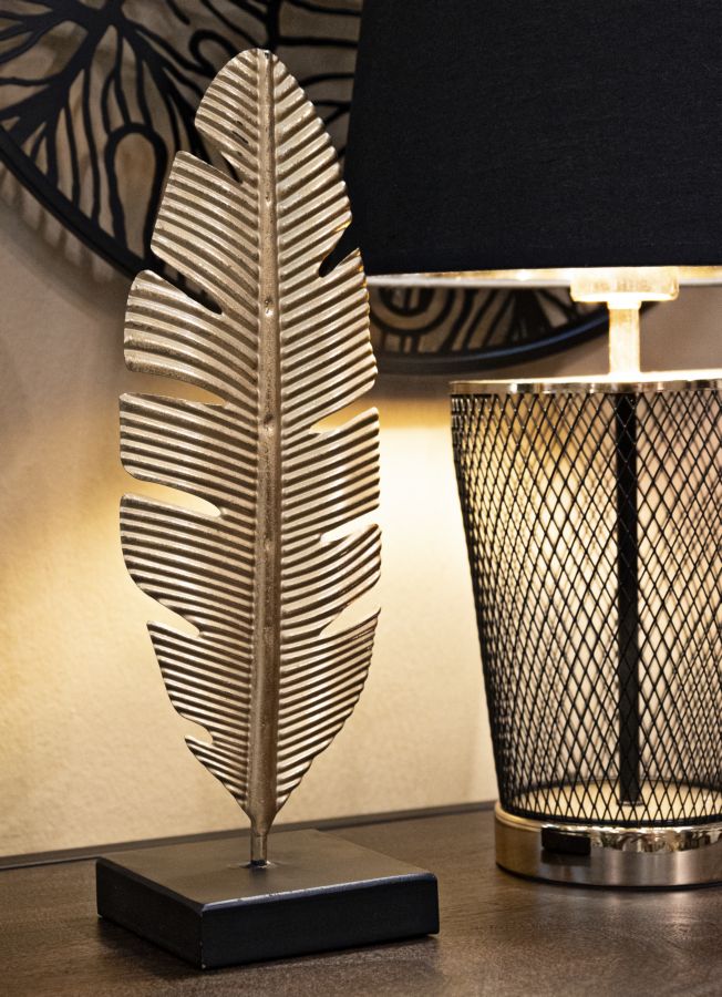 SCULTURA FOGLIA C/PORTA CANDELA GLAM CM 10X10X34 stile GLAM - immagine 9