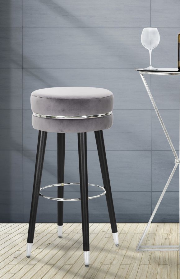 SGABELLO BAR PARIS GRIGIO/SILVER CM Ø 35X74 stile GLAM - immagine 8