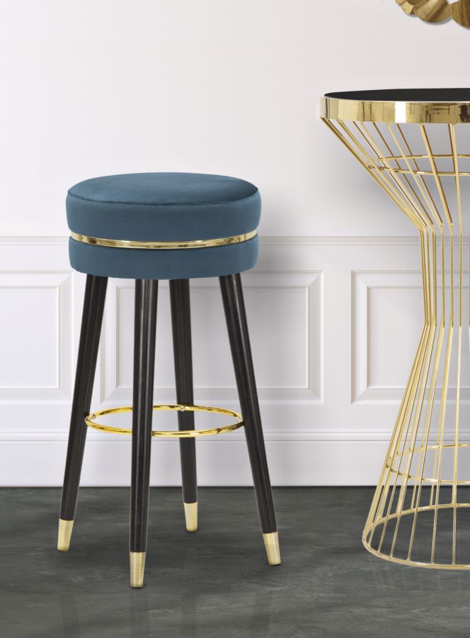 SGABELLO BAR PARIS OTTANIO/GOLD CM Ø 35X74 stile GLAM - immagine 7