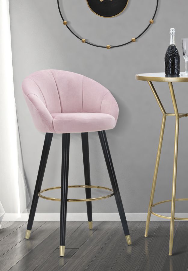 SGABELLO BAR PRAGUE ROSA CM 55X56X104 stile GLAM - immagine 10