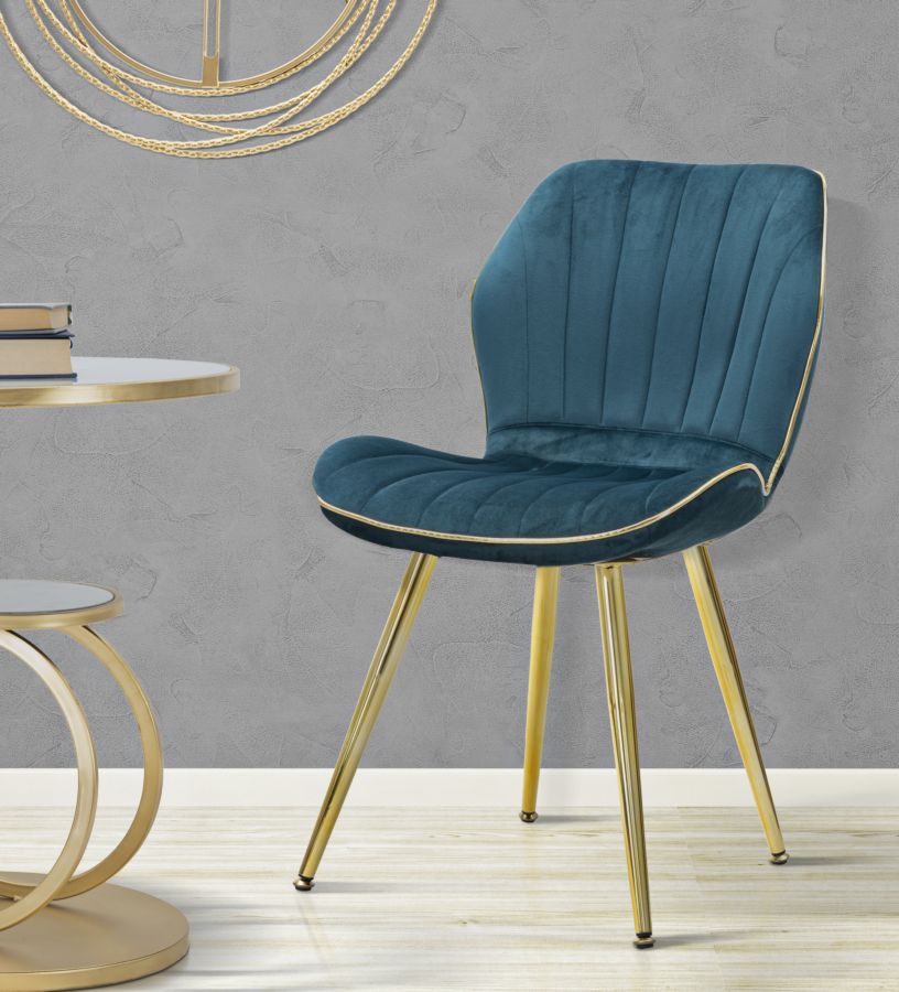SEDIA PARIS SPACE OTTANIO /GOLD SET 2 PZ CM 46X58X77 stile GLAM - immagine 9