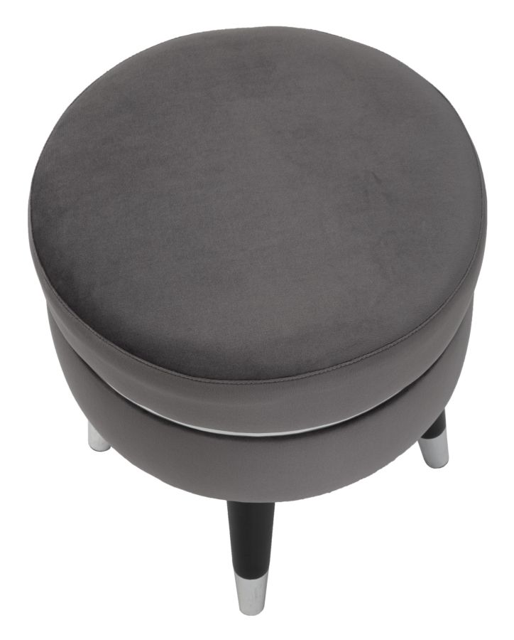 SGABELLO PARIS GRIGIO/SILVER CM Ø 35X40,5 stile GLAM - immagine 4
