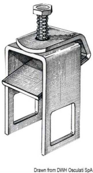 Osculati 02.040.80 Staffa Di Fissaggio Rullo 40 X 60 Mm accessori e ricambi per carrelli trasporto imbarcazioni