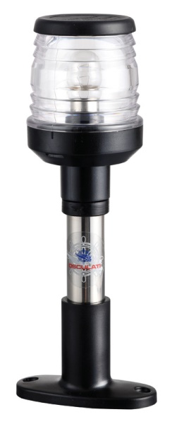Osculati 11.113.20 Asta Con Fanale Nero 20 Cm luci 360 aste e combinati fino a 20 m omologate rina e uscg