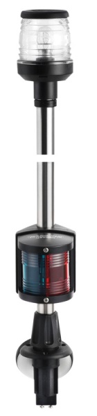 Osculati 11.166.01 Asta Combinata Incasso 100 Cm Nera luci 360 aste e combinati fino 12 m omologate rina e uscg