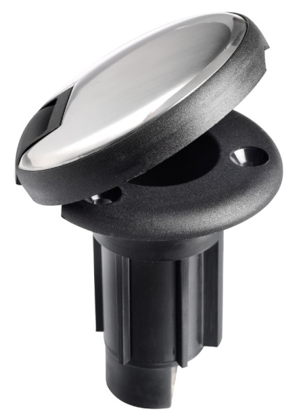 Osculati 11.000.24 Basetta Nera Incasso Cappuccio Inox 3 Contatti luci 360 e aste luminose a led omologate rina per imbarcazioni fino a 50 m visibilita 2 nm