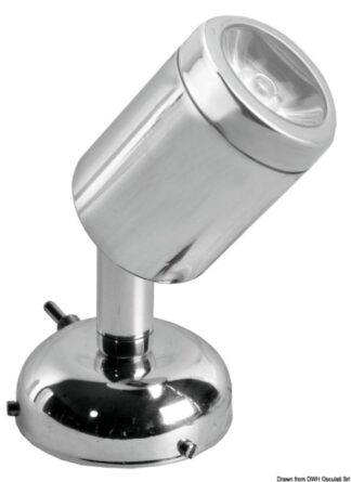 Osculati 13.904.01 Applique Snodata Inox 1 X 3 W Hd faretti da lettura e carteggio metallo