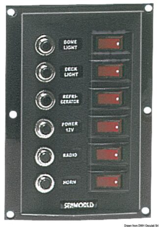 Osculati 14.103.38 Pannello 6 Interruttori+6 Fusibili Vericale pannelli e quadri elettrici