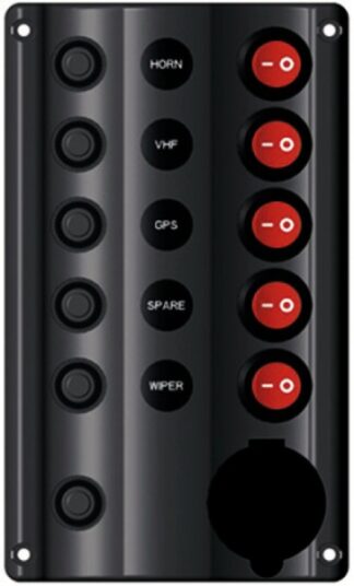 Osculati 14.104.06 Pannello Elettrico Wave 5+Presa Accendino pannelli e quadri elettrici