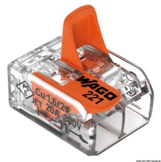 Osculati 14.286.26 Connettore Di Giunzione Wago 2 Conduttori 6 Mm² morsettiere e derivazioni elettriche