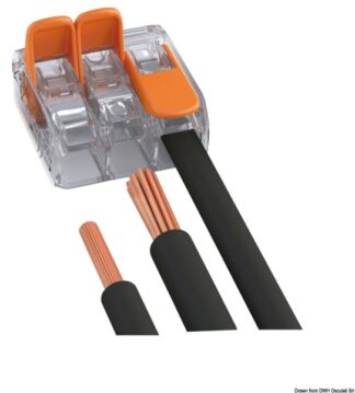 Osculati 14.286.36 Connettore Di Giunzione Wago 3 Conduttori 6 Mm² morsettiere e derivazioni elettriche