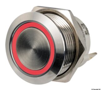 Osculati 14.315.06 Interruttore Flat Inox On Momentaneo - Off 12/24 V Rosso interruttori flat in acciaio inox