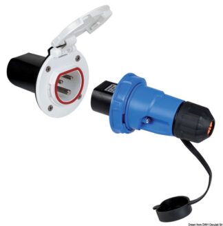 Osculati 14.416.21 Presa Elettrica Cruiser 16 A Nera Con Cover Inox cruiser shower power