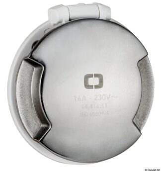 Osculati 14.432.11 Presa Elettrica Cruiser 32 A Bianca E Cover Inox presa e spina corrente cruiser 32a