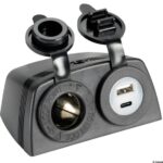 Osculati 14.516.14 Presa Accendisigari + Usb-A + Usb-C Con Carenatura presa accendisigari eo usb