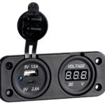 Osculati 14.517.52 Voltmetro Digitale E Presa Usb Doppia A+C voltometroamperometro digitale e prese corrente con montaggio ad incasso