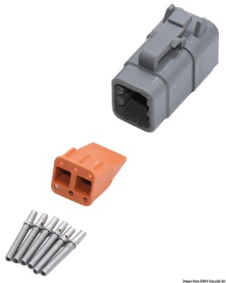 Osculati 14.921.37 Connettore Deuttsch 6 Poli Dtm Femmina deviatori batteria e ripartitori di carica