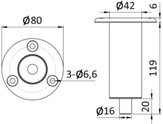 Osculati 15.480.21 Basetta Inox A Incasso Per 15.480.Xx docce e box docce