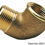 Osculati 17.224.05 Gomito 90° Ottone Maschio/Femmina 1" 1/2 raccorderia scarichi a mare e valvole in ottone