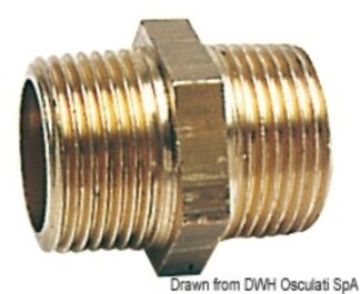 Osculati 17.225.05 Nipple Ottone Doppio 1" 1/2 raccorderia scarichi a mare e valvole in ottone