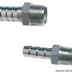Osculati 17.306.27 Portagomma Maschio Inox 1” X 38Mm raccorderia scarichi a mare e valvole in acciaio inox 316