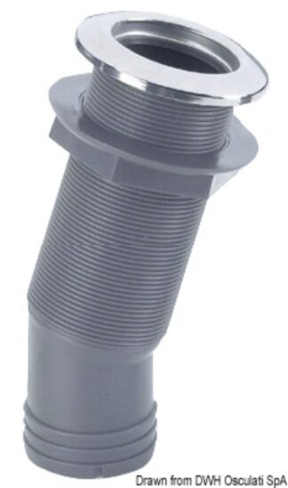 Osculati 17.331.06 Scarico Testa Inox 15° 38 Mm X 2" 1/4 Con Valvola raccorderia scarichi a mare e valvole in plastica