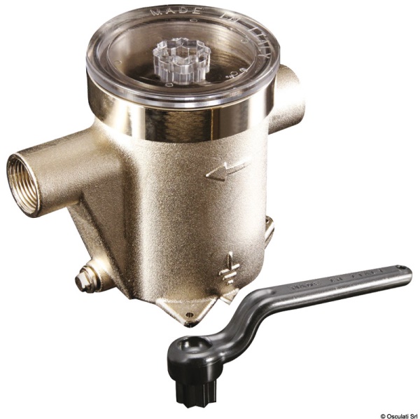 Osculati 17.641.06 Coperchio Di Ricambio In Policarbonato + Guarnizione Per Filtri 17.641.00/01 filtro depurazione acqua in ottone nichelato per raffreddamento motore - immagine 2