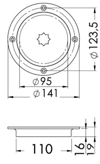 Osculati 20.100.20 Botola Ispezione Aisi 316 Passaggio 95 Mm botole dispezione