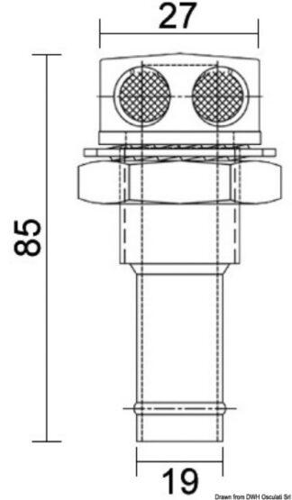 Osculati 20.287.82 Sfiato Inox 19 Mm Dritto sfiati carburante