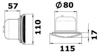 Osculati 21.103.10 Tromba Incasso Verticale Sound trombe da incasso