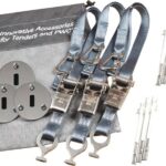 Osculati 22.505.10 Kit Composto Da 3 Padaye Tipo Flush + 3 Cinghie Grigie 25 Mm cinghie di fissaggio con cricchetto e aggancio