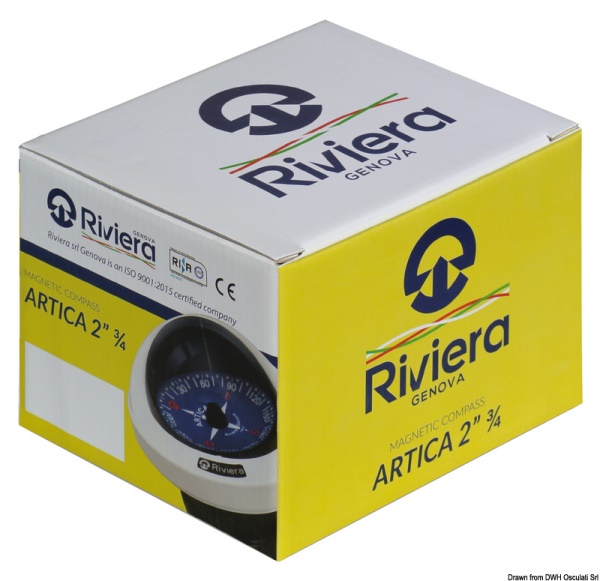 Osculati 25.005.33 Bussola Riviera Ba1-2022 Bianca,Rosa Nera Frontale bussole riviera artica da 2 34 72 mm