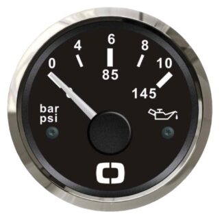 Osculati 27.321.11 Indicatore Pressione Olio 0/10 Bar Nero/Lucida strumentazione motore