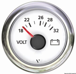 Osculati 27.487.01 Voltmetro 18/32 V Bianco strumenti vdo marine serie viewline