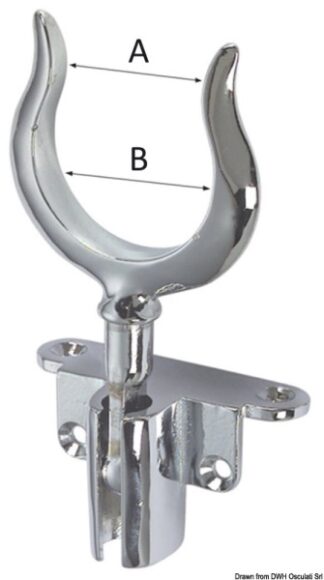 Osculati 34.433.00 Scalmo Ottone Cromato Abbattibile 12 X 50 Mm boccole e scalmi