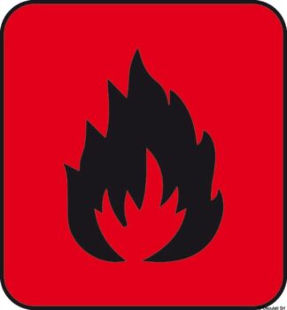 Osculati 35.464.06 Adesivo Pericolo Incendio (Foglio Da 10 Loghi) 25X27 adesivi di segnalazione pericolo e punti di carico scarico