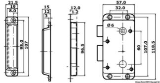 Osculati 38.129.50 Serratura serrature da appoggio in acciaio inox aisi 316