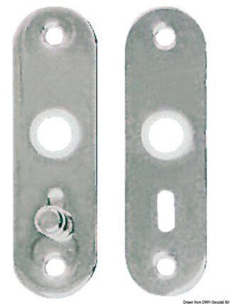 Osculati 38.131.48 Coppia Placche Ottone Cromato serrature per porte