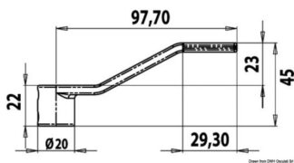 Osculati 38.159.80 Leva Ricambio Alzap. Mm 45 chiusure a tavella lift and turn