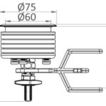 Osculati 38.161.45 Kit 5 Alzapagliolo Eclipse Mk2 75 Mm chiusure a tavella lift and turn