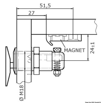 Osculati 38.179.45 Scrocco Magnetico Ovale Tipo "A" scrocchetti a pulsante