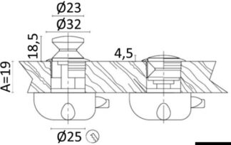 Osculati 38.181.00 Pomello Ot.Cr. Mm 23 scrocchetti