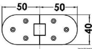 Osculati 38.290.02 Cerniera Microf. Mm 100X40 cerniere spessore 4 mm
