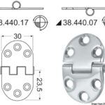 Osculati 38.440.07 Cerniera Inox A Incasso 47X30 Mm cerniere spessore 15 mm