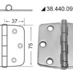 Osculati 38.440.09 Cerniera Inox 74X75 Mm cerniere spessore 2 mm