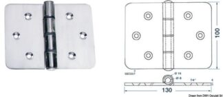 Osculati 38.440.13 Maxi Cerniera 130X100 Mm cerniere spessore 4 mm